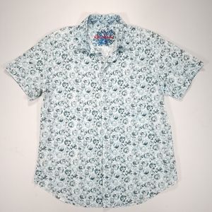 Robert Graham Men's Classic Fit Fairley Skull Short Sleeve Shirt Size M GUC!